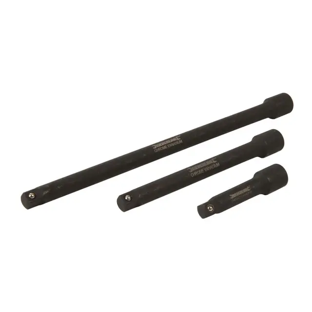 Zestaw metrycznych nasadek udarowych 3/8 cala, 3 szt. 75, 150 i 250 mm - Silverline