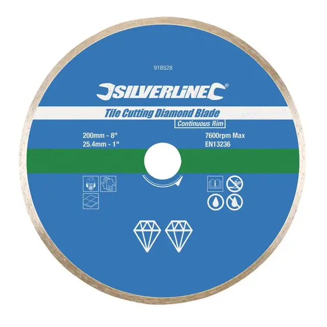 Tarcza diamentowa do glazury 200 x 25,4 mm ciągła obręcz - Silverline