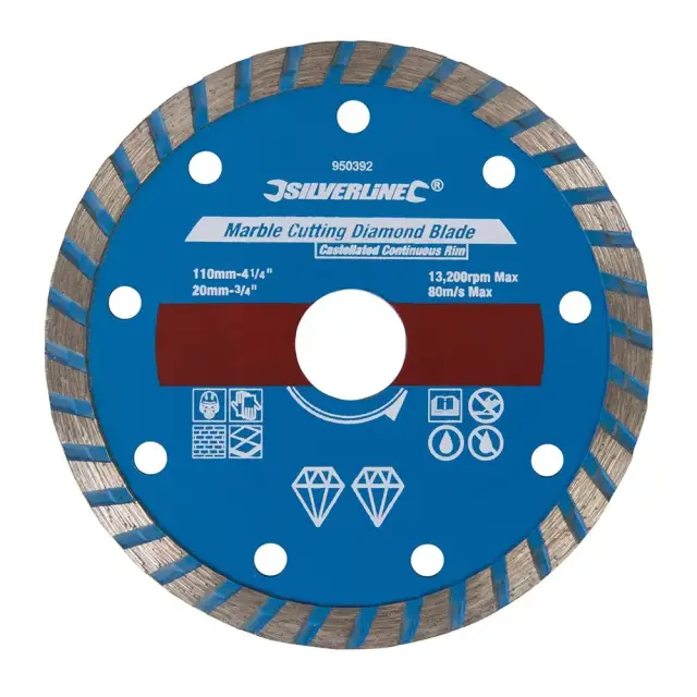 Tarcza diamentowa do cięcia marmuru 110 x 2.7 x 20mm ciągła obręcz - Silverline