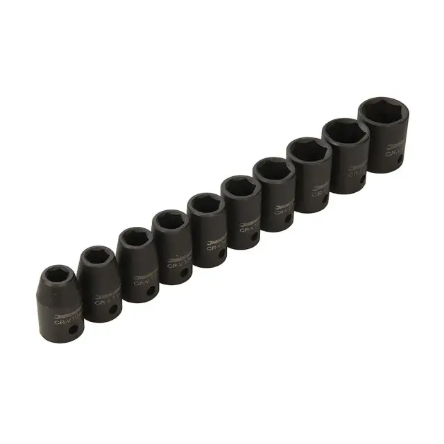 Zestaw metrycznych nasadek udarowych sześciokątnych 1/2 cala, 10 szt. 10 - 22 mm - Silverline