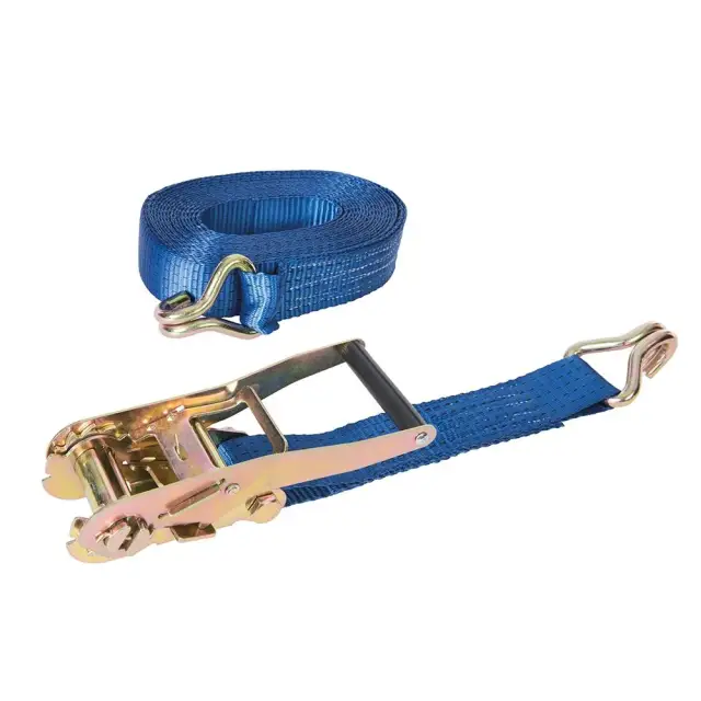 Pas transportowy z zapadką i hakiem typu J 8 m x 50 mm - Mierzone 1700 kg, udźwg 3400 kg - Silverline