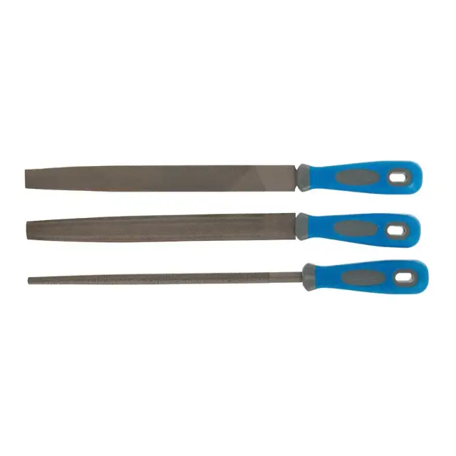 Zestaw pilników, 3 szt. Dwukrotnie nacięte, 250 mm - Silverline
