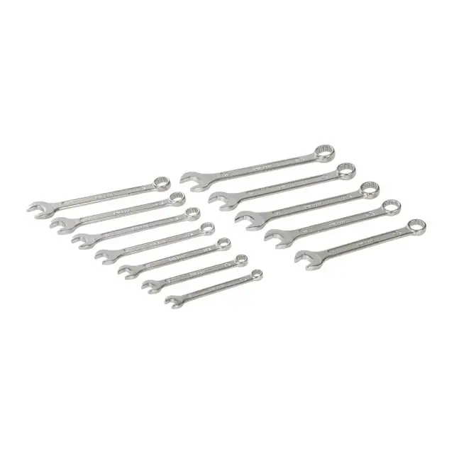 Zestaw kluczy płasko-oczkowych, 12 szt. 8 - 19 mm - Silverline